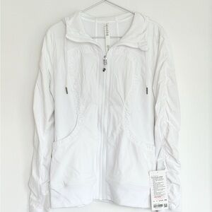 Lululemon Dance Studio Jacket, White size 8, Reversible & Water resistant, NWT